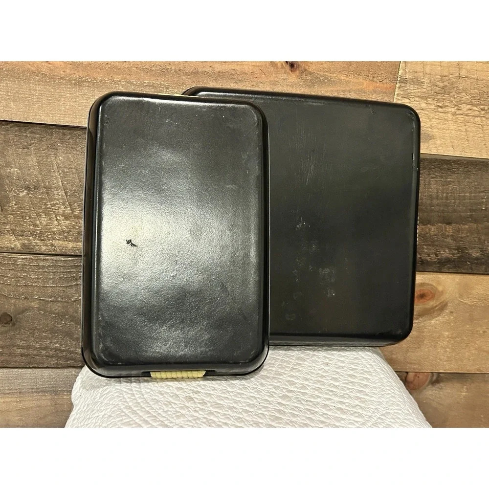 Vintage  3 Piece TOYO Black‎ Lacquer Nesting Tray Set